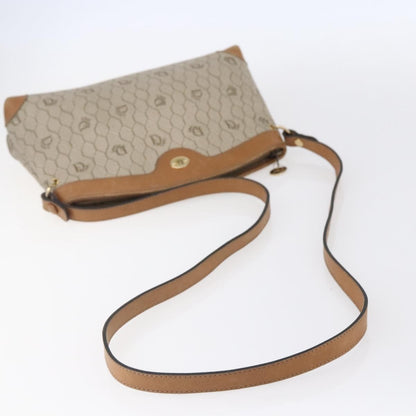Christian Dior Vintage Honeycomb Shoulder Bag Canvas and Leather, BEIGE, CANVAS, Shoulder bag