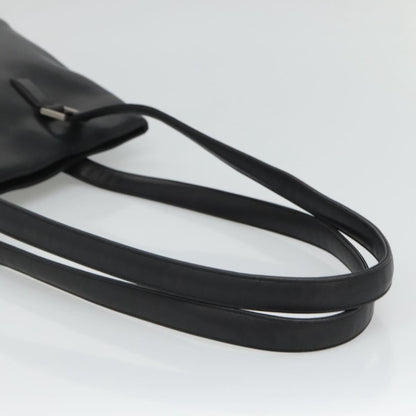 Chanel Vintage Shoulder Bag Leather, BLACK, LEATHER, Shoulder bag