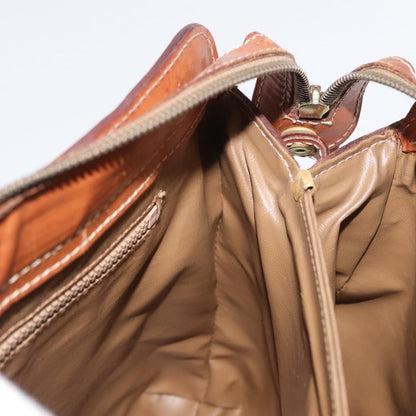 Celine Vintage Macadam Handbag Canvas and Leather, BROWN, CANVAS, Handbag