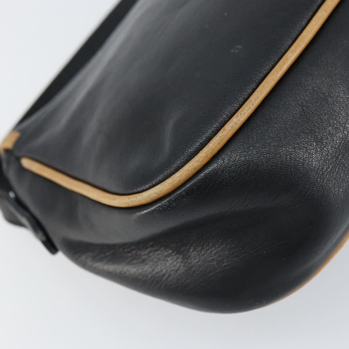 Celine Vintage Shoulder Bag Leather, BLACK, LEATHER, Shoulder bag
