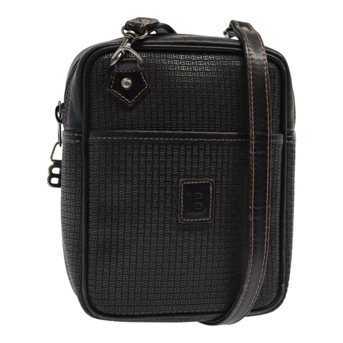 Bally Vintage Shoulder Bag PVC and Leather, Black, PVC, Shoulder Bag