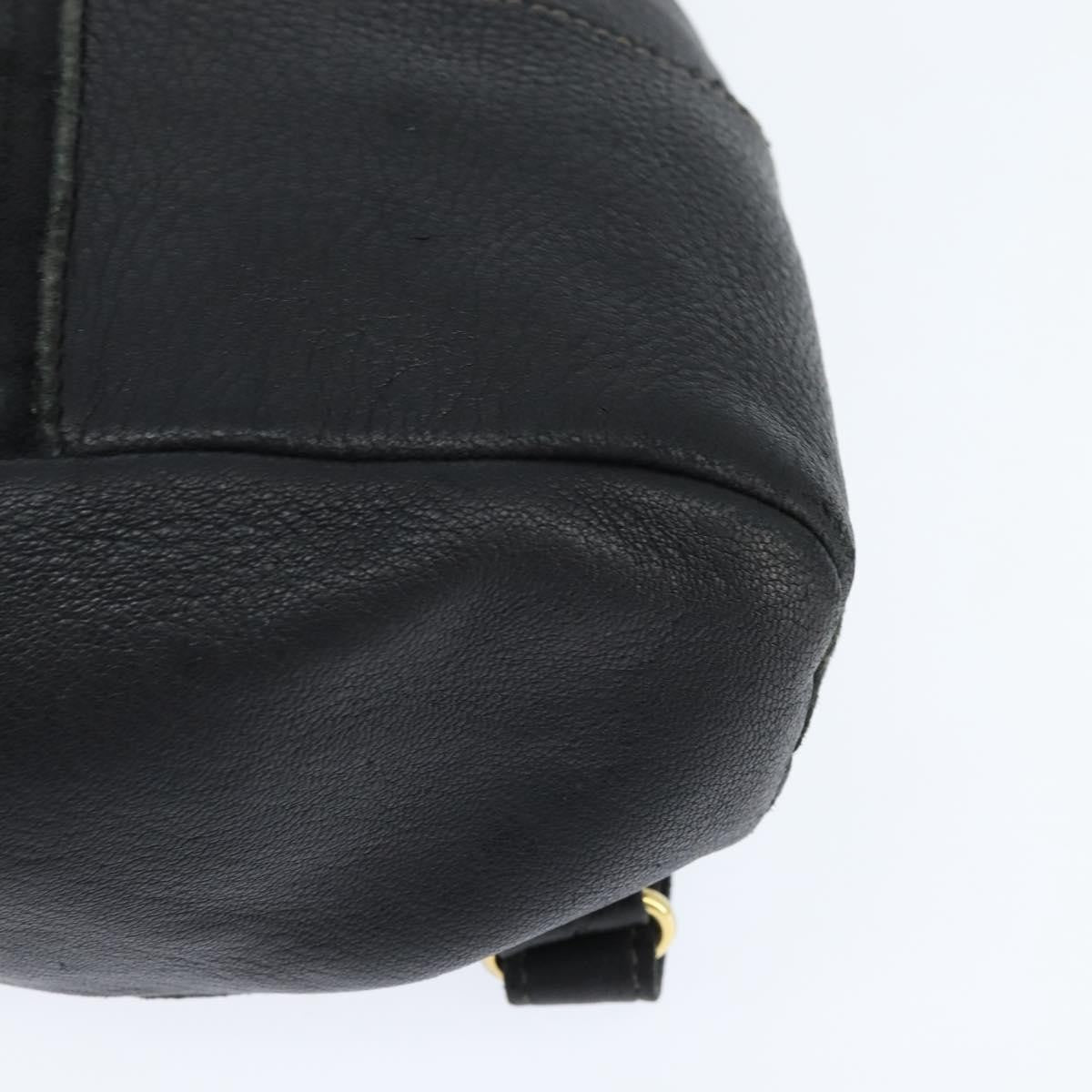 Fendi Logo Flap Drawstring Backpack Leather, BLACK, LEATHER, Backpack