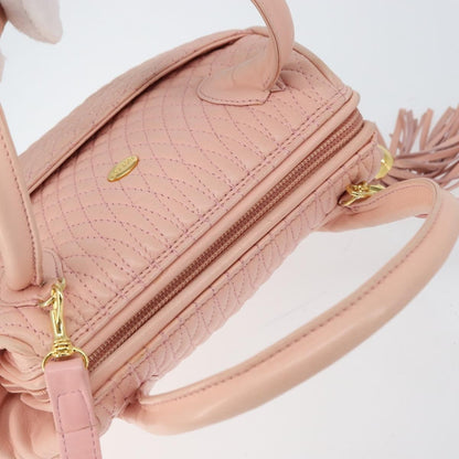 Bally Vintage Handbag Quilted Leather, PINK, LEATHER, Handbag