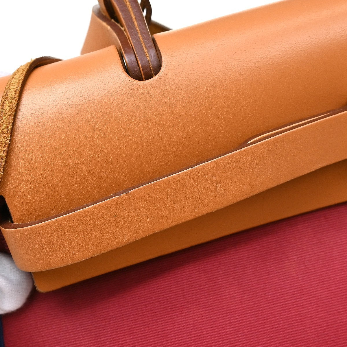 Hermes Herbag Zip Leather and Toile, Multicolour, Canvas, Handbag