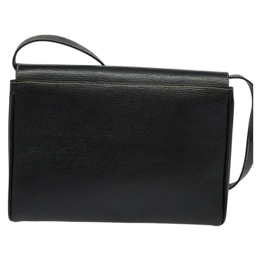 Celine Circle Logo Shoulder Bag Leather, Black, Leather, Shoulder Bag