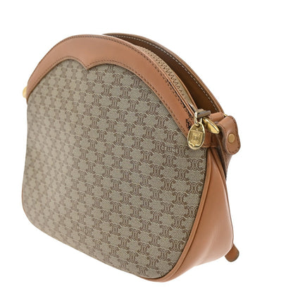 Celine Vintage Macadam Shoulder Bag Canvas and Leather, BROWN, CANVAS, Shoulder bag