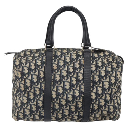 Christian Dior Vintage Trotter Boston Bag Diorissimo Canvas, NAVY, CANVAS, Handbag