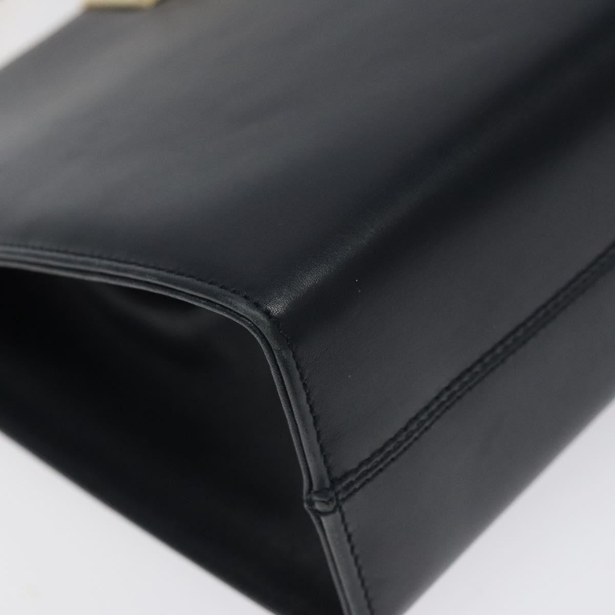 Salvatore Ferragamo Vintage Gancini Chain Shoulder Bag Leather, NAVY, LEATHER, Shoulder bag