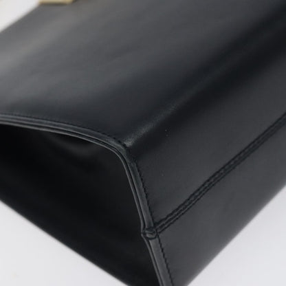 Salvatore Ferragamo Vintage Gancini Chain Shoulder Bag Leather, NAVY, LEATHER, Shoulder bag