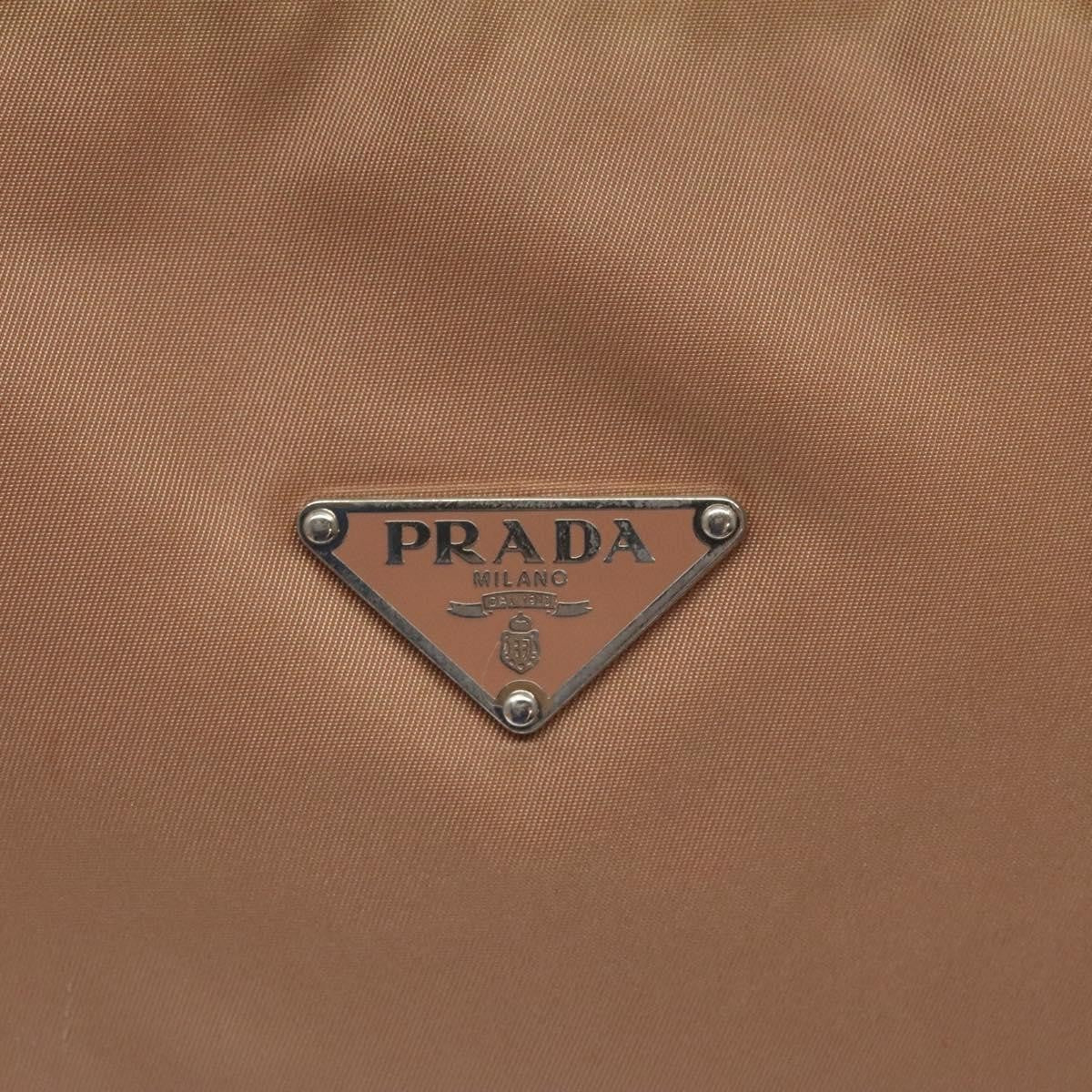 Prada Zip Hobo Tessuto with Leather, BEIGE, NYLON, Shoulder bag
