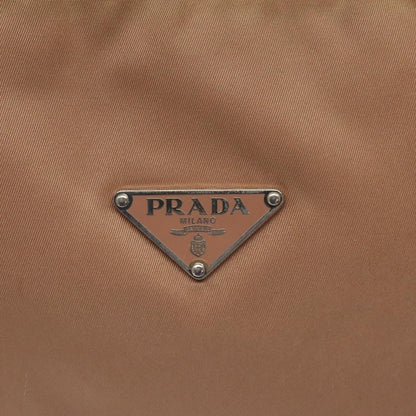 Prada Zip Hobo Tessuto with Leather, BEIGE, NYLON, Shoulder bag
