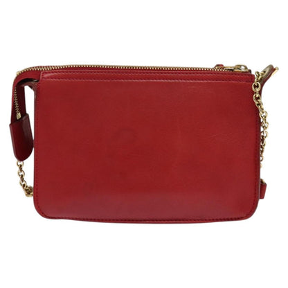 Celine Shoulder Bag Leather, RED, LEATHER, Shoulder bag