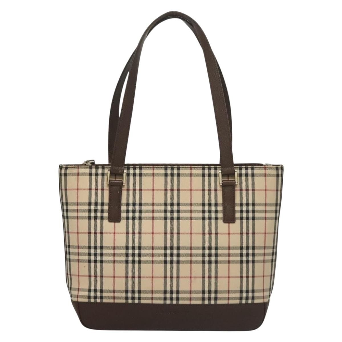 Burberry Nova Check Tote canvas check pattern, BEIGE, CANVAS, Tote bag
