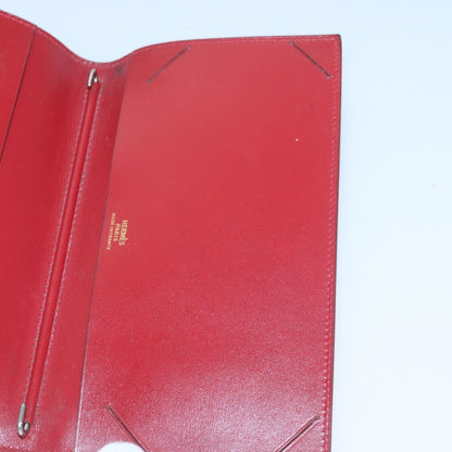 Hermes Agenda A6 Day Planner Housse Leather, RED, LEATHER, Wallets