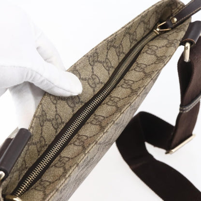 Gucci Zip Top Messenger Bag GG Coated Canvas, BEIGE, PVC, Shoulder bag