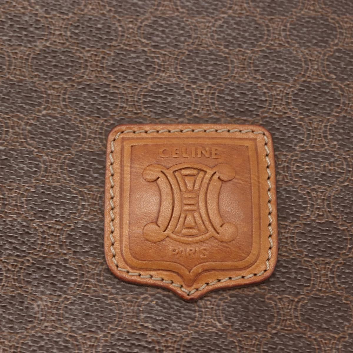 Celine Vintage Macadam Shoulder Bag Canvas, BROWN, CANVAS, Shoulder bag