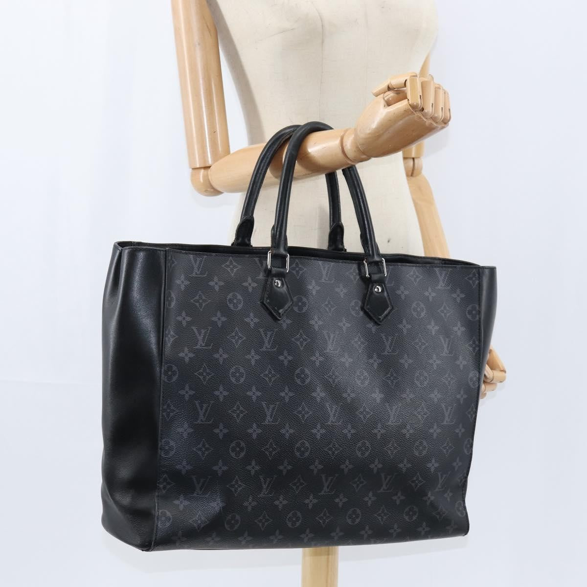 Louis Vuitton Grand Sac Bag Monogram Eclipse Canvas, BLACK, CANVAS, Tote bag
