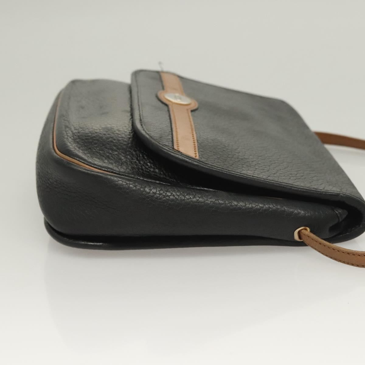 Christian Dior Vintage Trotter Crossbody Bag Leather, BLACK, LEATHER, Clutche & pouche