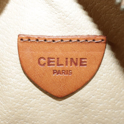Celine Vintage Macadam Circle Logo Shoulder Bag Canvas and Leather, Brown, Canvas, Shoulder Bag