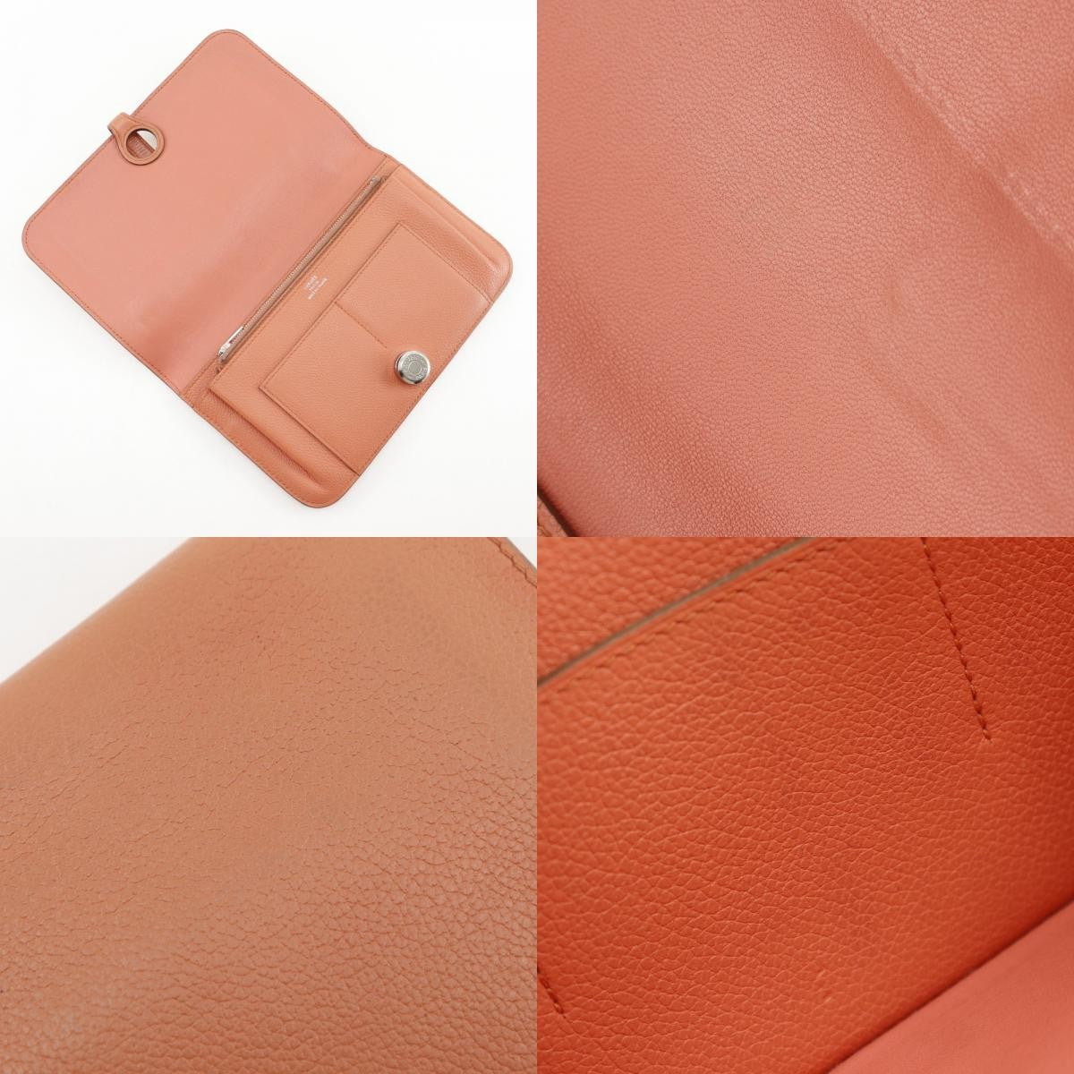 Hermes Dogon Duo Combined Wallet Leather, PINK, LEATHER, Wallets