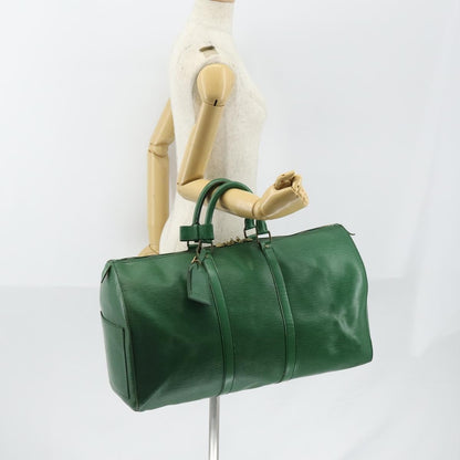 Louis Vuitton Keepall Bag Epi Leather, GREEN, LEATHER, Travel bag