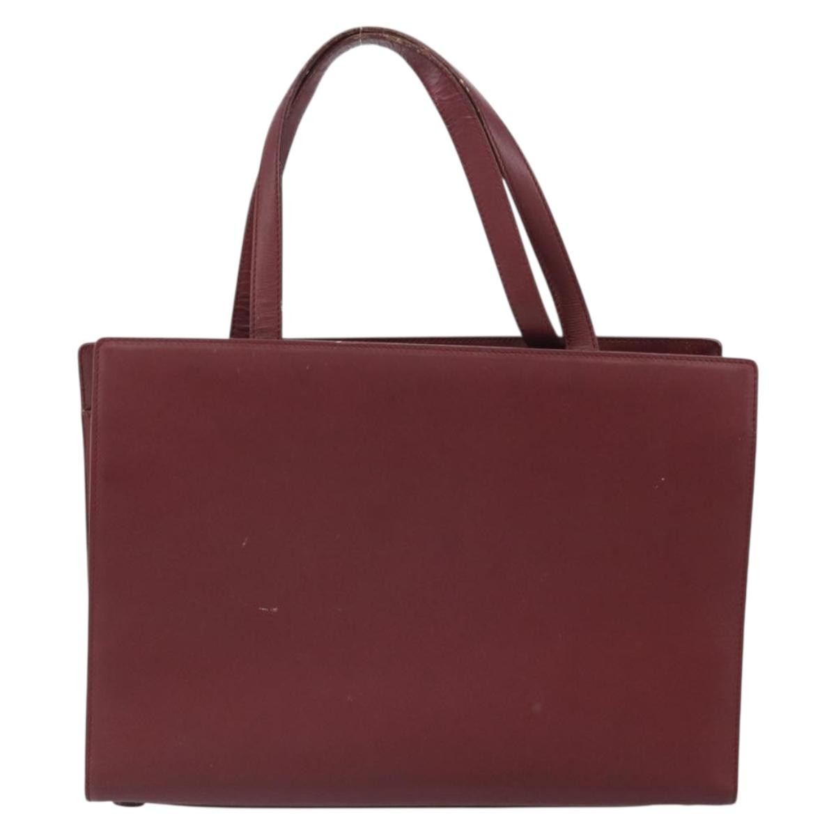 Prada Vintage Handbag Leather, BURGUNDY, LEATHER, Handbag