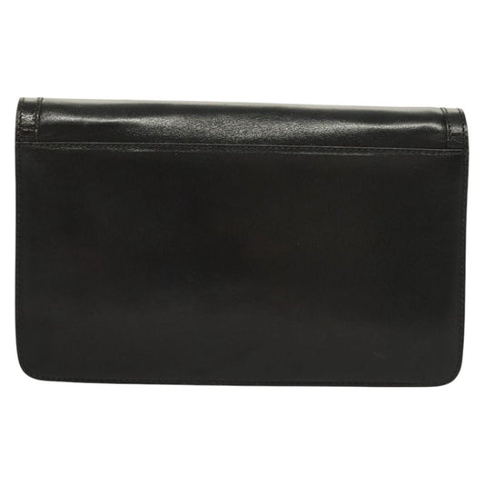 Bally Vintage Chain Shoulder Bag Quilted Leather, BLACK, LEATHER, Shoulder bag