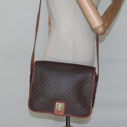 Celine Vintage Macadam Shoulder Bag Canvas, BROWN, PVC, Shoulder bag
