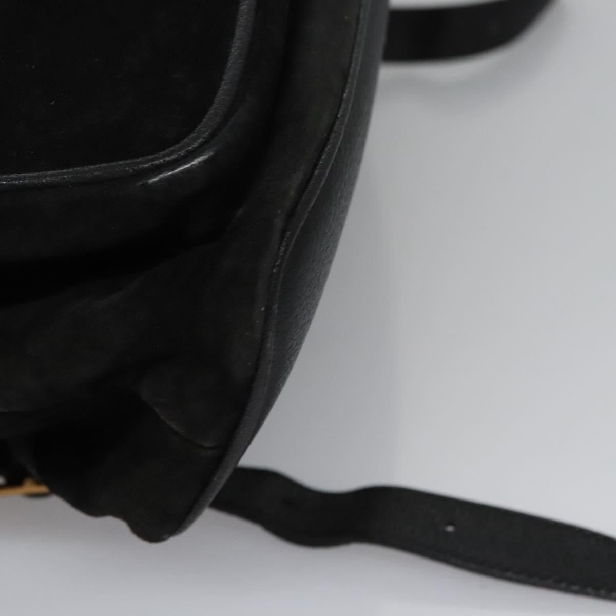 Gucci Vintage Bamboo Backpack Suede, BLACK, SUEDE, Backpack