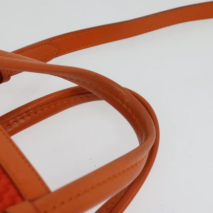 Salvatore Ferragamo Gancini handbag Canvas and Leather, ORANGE, CANVAS, Handbag