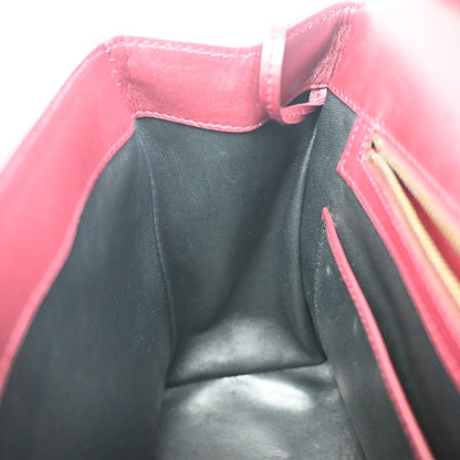 Gucci Belt Buckle Top Handle Bag Leather, RED, LEATHER, Handbag