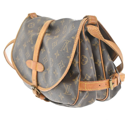 Louis Vuitton Saumur Handbag Monogram Canvas, BROWN, CANVAS, Shoulder bag