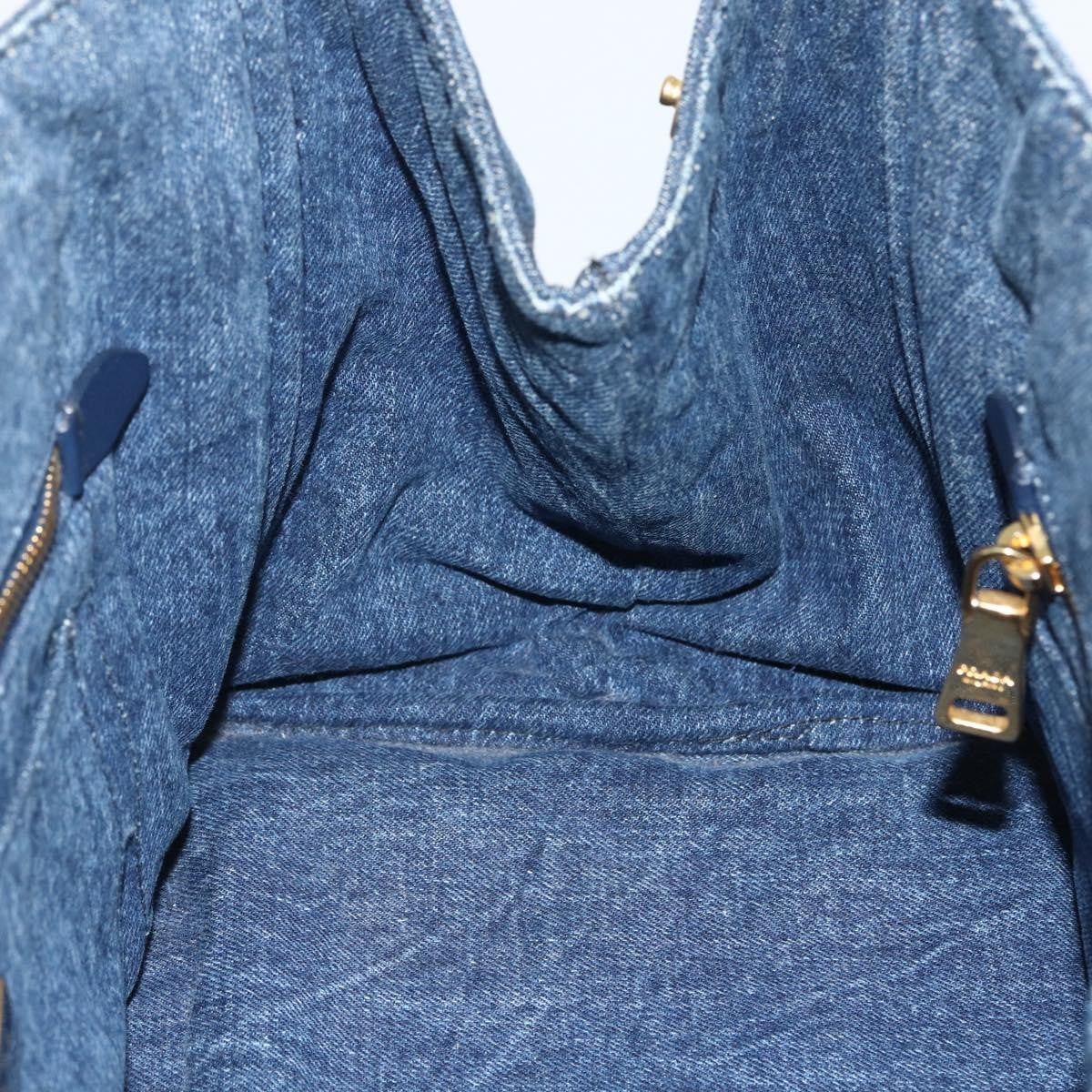 Prada Canapa Tote Denim, BLUE, CANVAS, Tote bag