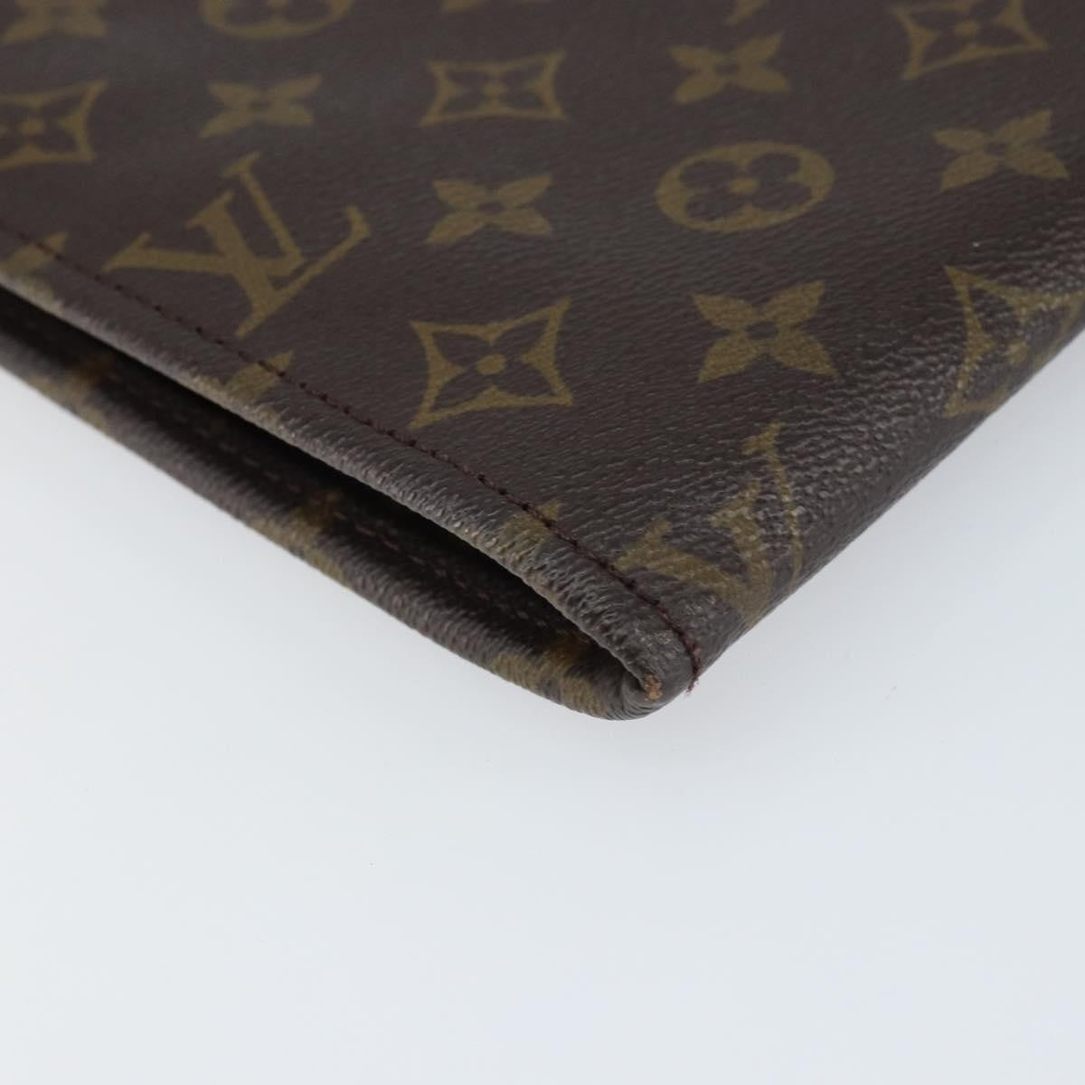 Louis Vuitton Poche Documents Monogram Canvas, BROWN, CANVAS, Clutche & pouche