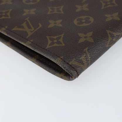 Louis Vuitton Poche Documents Monogram Canvas, BROWN, CANVAS, Clutche & pouche