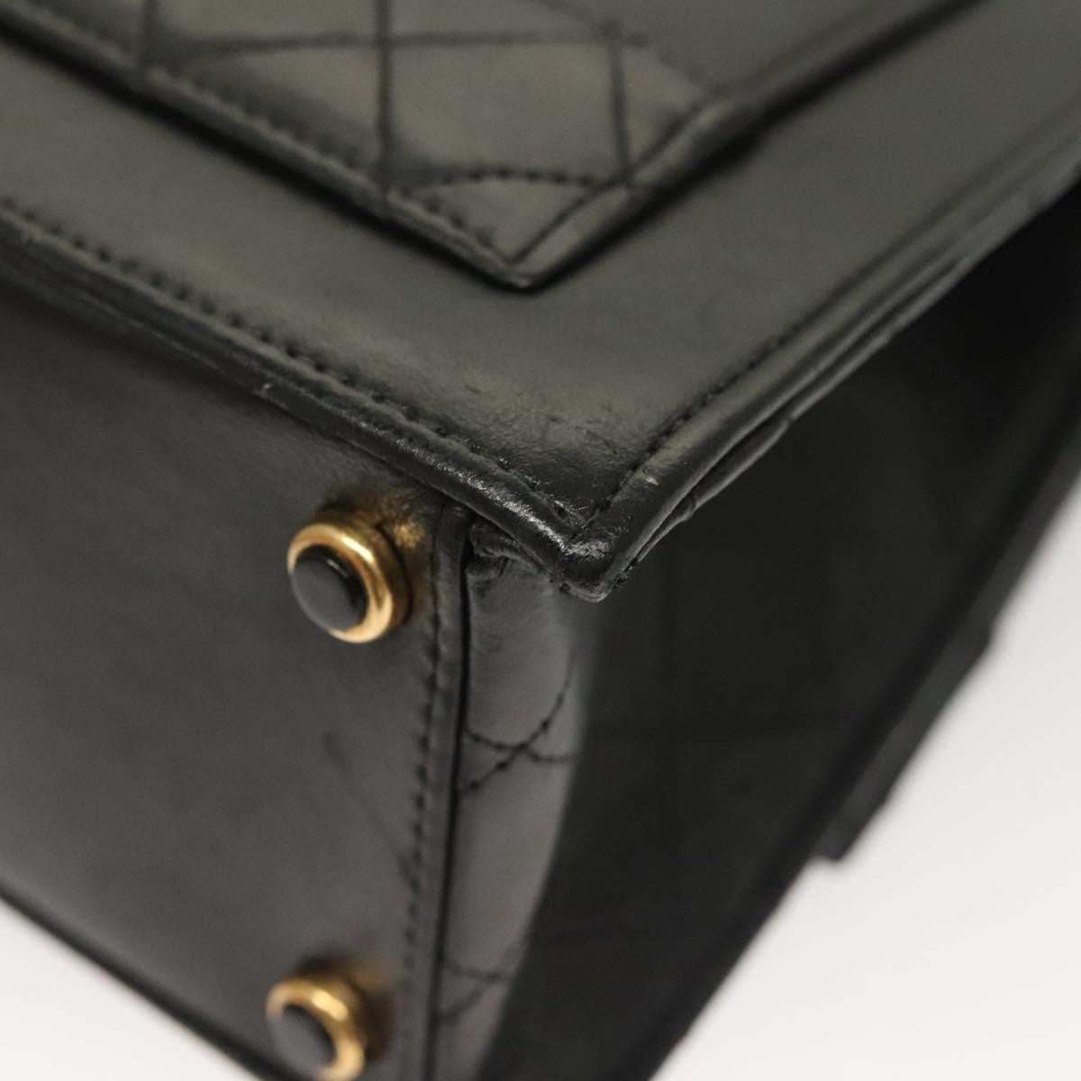 Chanel Vintage Trapezoid CC Flap Bag Leather, BLACK, LEATHER, Shoulder bag