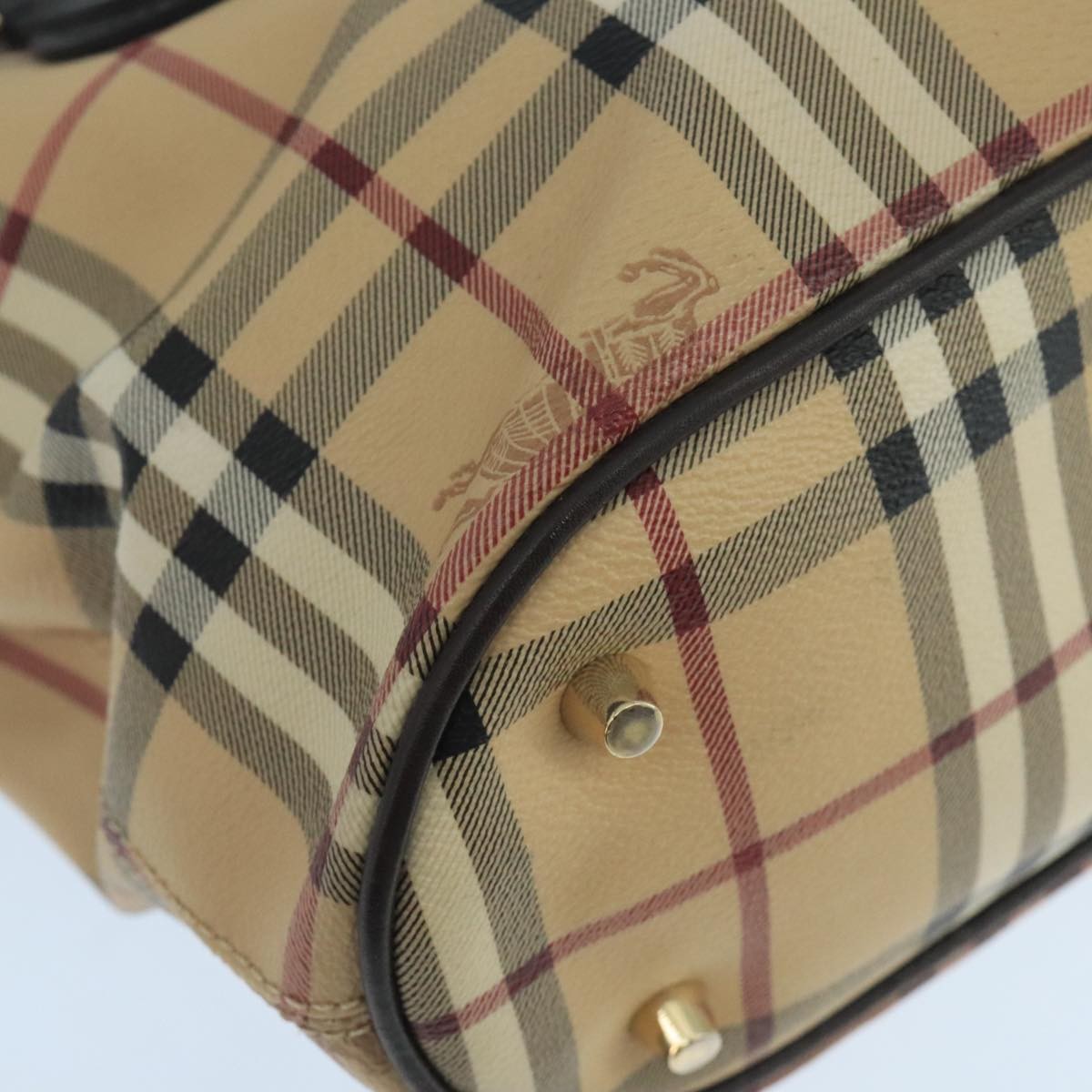 Burberry Newfield Tote Haymarket Coated Canvas, BEIGE, CANVAS, Tote bag