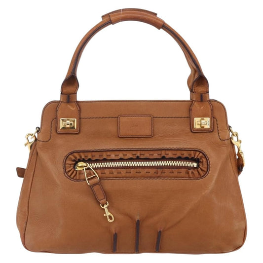 Chloe Margaret Handbag Leather, BROWN, LEATHER, Handbag