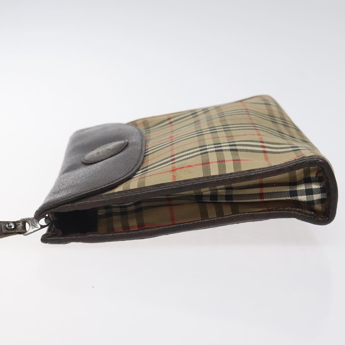 Burberry Nova check Pochette Canvas, BEIGE, CANVAS, Clutche & pouche