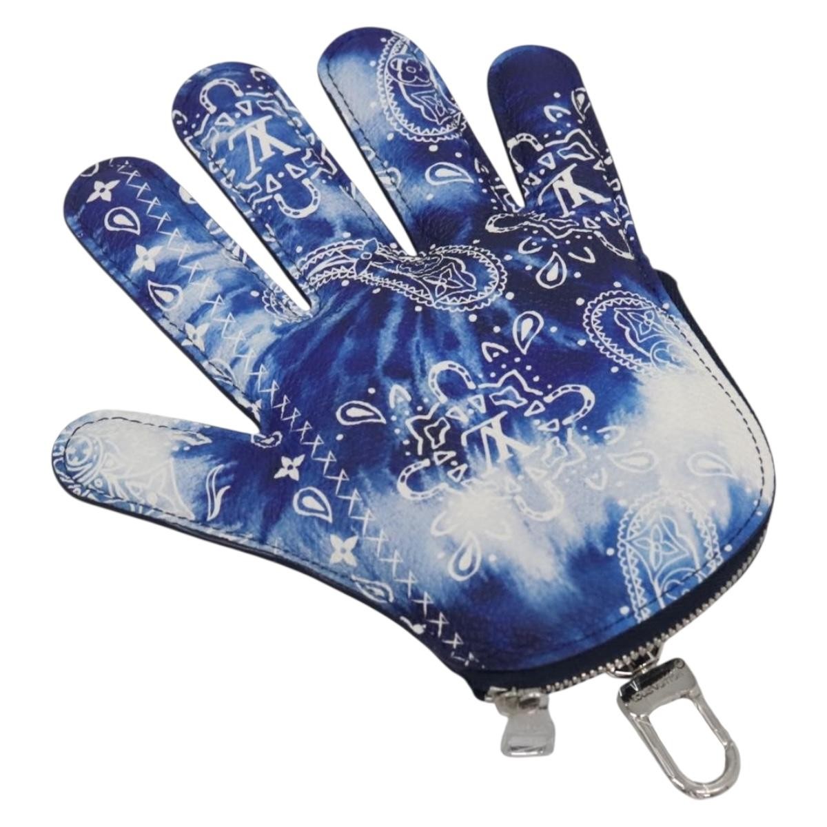 Louis Vuitton Key Pouch Bandana Monogram, BLUE, CANVAS, Wallets