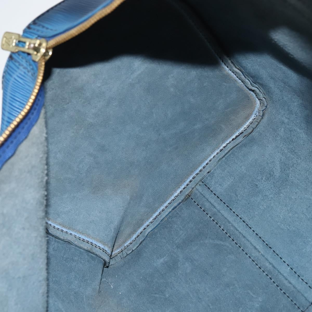 Louis Vuitton Keepall Bag Epi Leather, BLUE, LEATHER, Travel bag