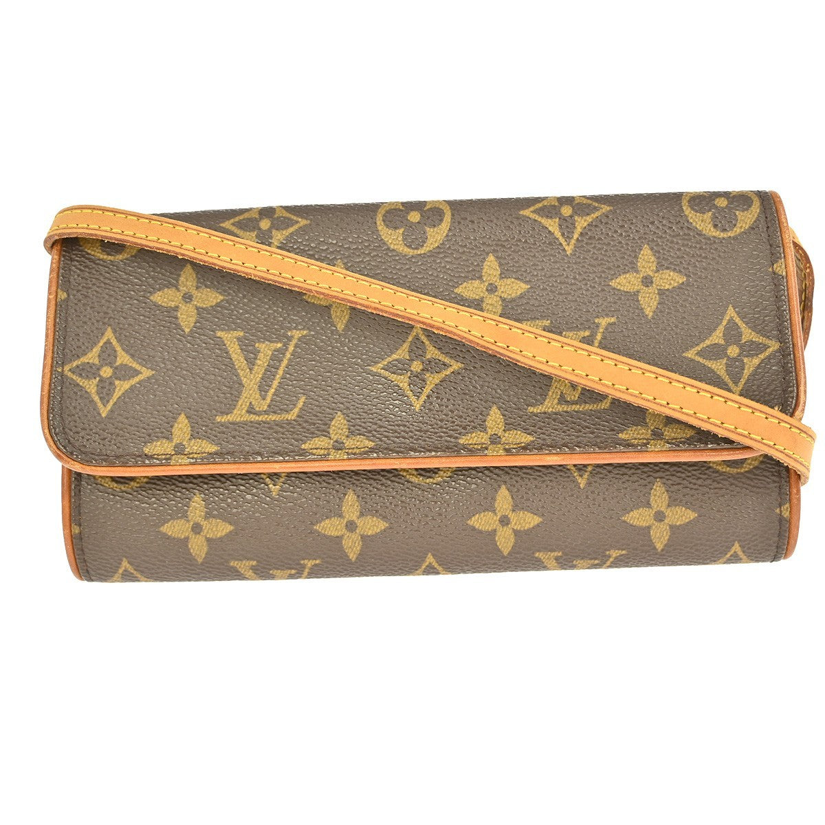 Louis Vuitton Twin Handbag Monogram Canvas, BROWN, CANVAS, Clutche & pouche
