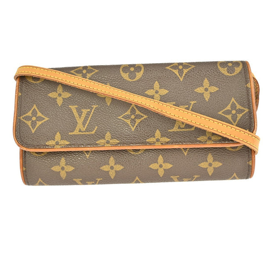 Louis Vuitton Twin Handbag Monogram Canvas, BROWN, CANVAS, Clutche & pouche