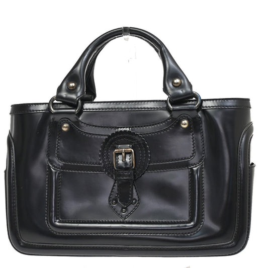 Celine Boogie Satchel Leather, BLACK, LEATHER, Tote bag