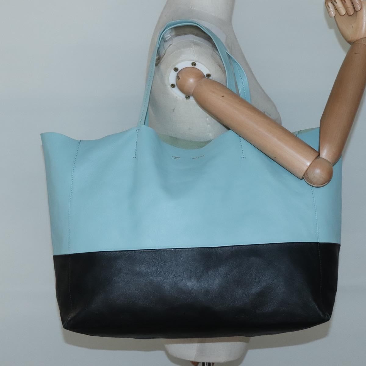 Celine Horizontal Cabas Tote Leather, BLACK, LEATHER, Tote bag