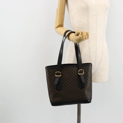 Celine Vintage Macadam Tote bag Canvas, Black, Canvas, Tote Bag