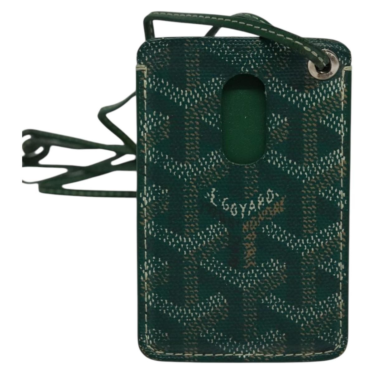 Goyard Goyardine Lanyard ID Holder Coated Canvas, GREEN, PVC, Card Holders