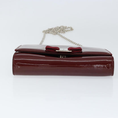 Salvatore Ferragamo Vala Chain Shoulder bag Patent leather, RED, PATENT_LEATHER, Shoulder bag