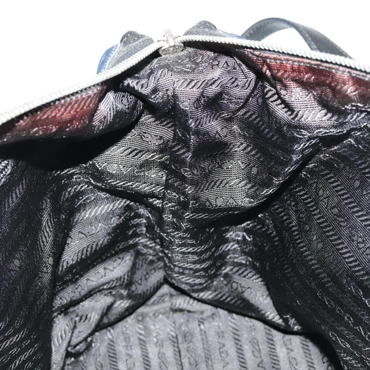 Prada Chain Shoulder Bag Quilted Tessuto, NAVY, NYLON, Shoulder bag