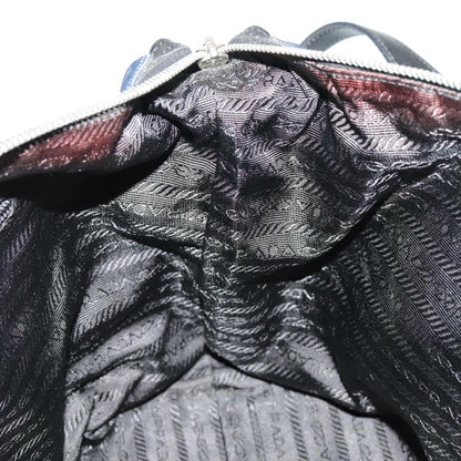 Prada Chain Shoulder Bag Quilted Tessuto, NAVY, NYLON, Shoulder bag